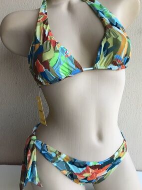 Missoni Mare Vintage Bikini Reversible Halter Multi Color Size 8 42
